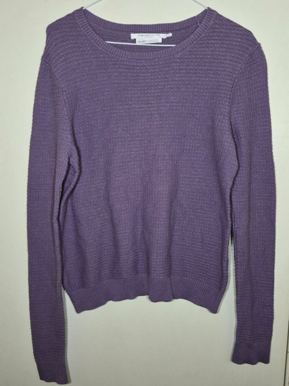 Contemporaine par Simons Purple Honeycomb Knit Sweater - Size M - NWOT